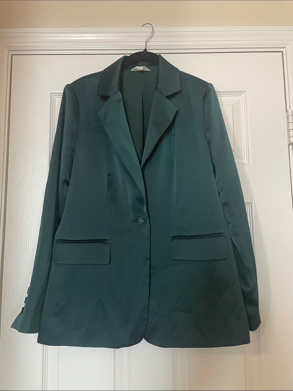 Marled Deep Teal Single-Button Blazer